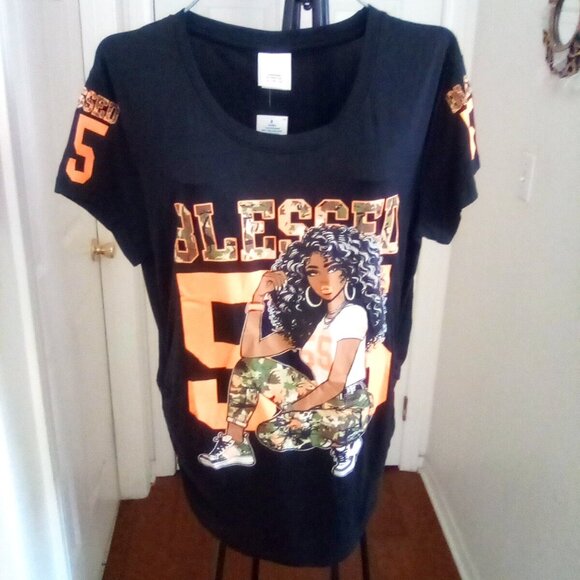 🔥Cute Fun Printed T-shirt Blessed Size 1X🔥 - Picture 1 of 6
